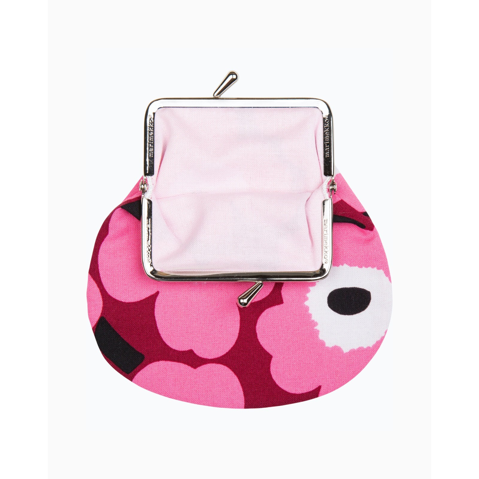 Marimekko Pieni Kukkaro Mini Unikko Purse Dark Red Pink And Grey