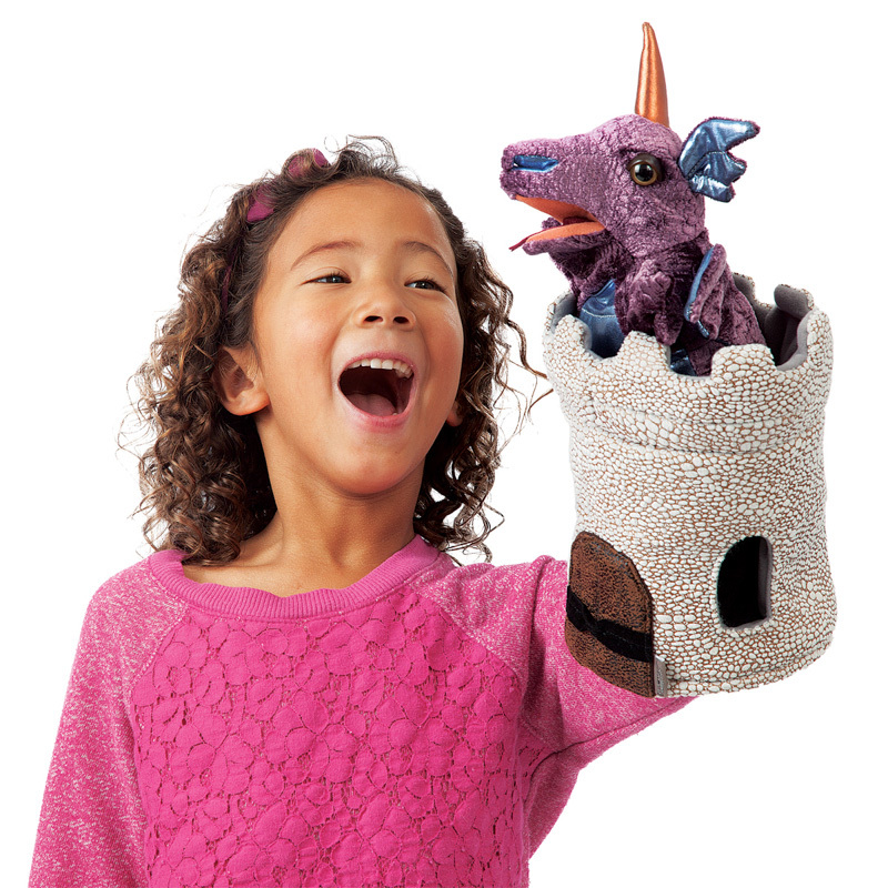 Folkmanis Dragon In Turret Puppet