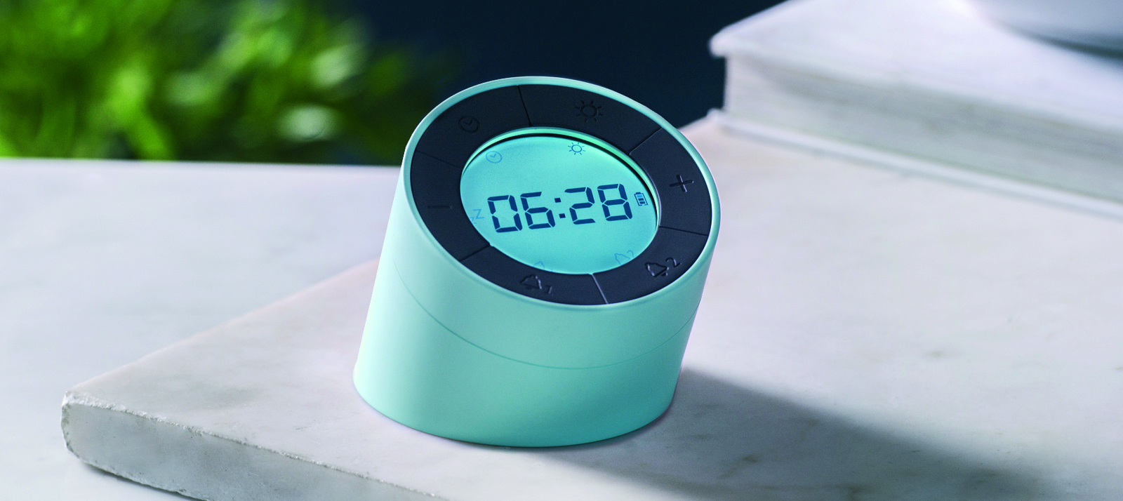 Gingko Edge Light Alarm Clock Green