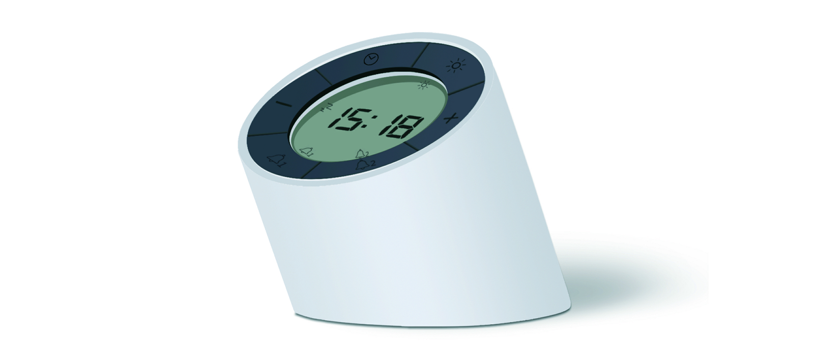 Gingko Edge Light Alarm Clock White