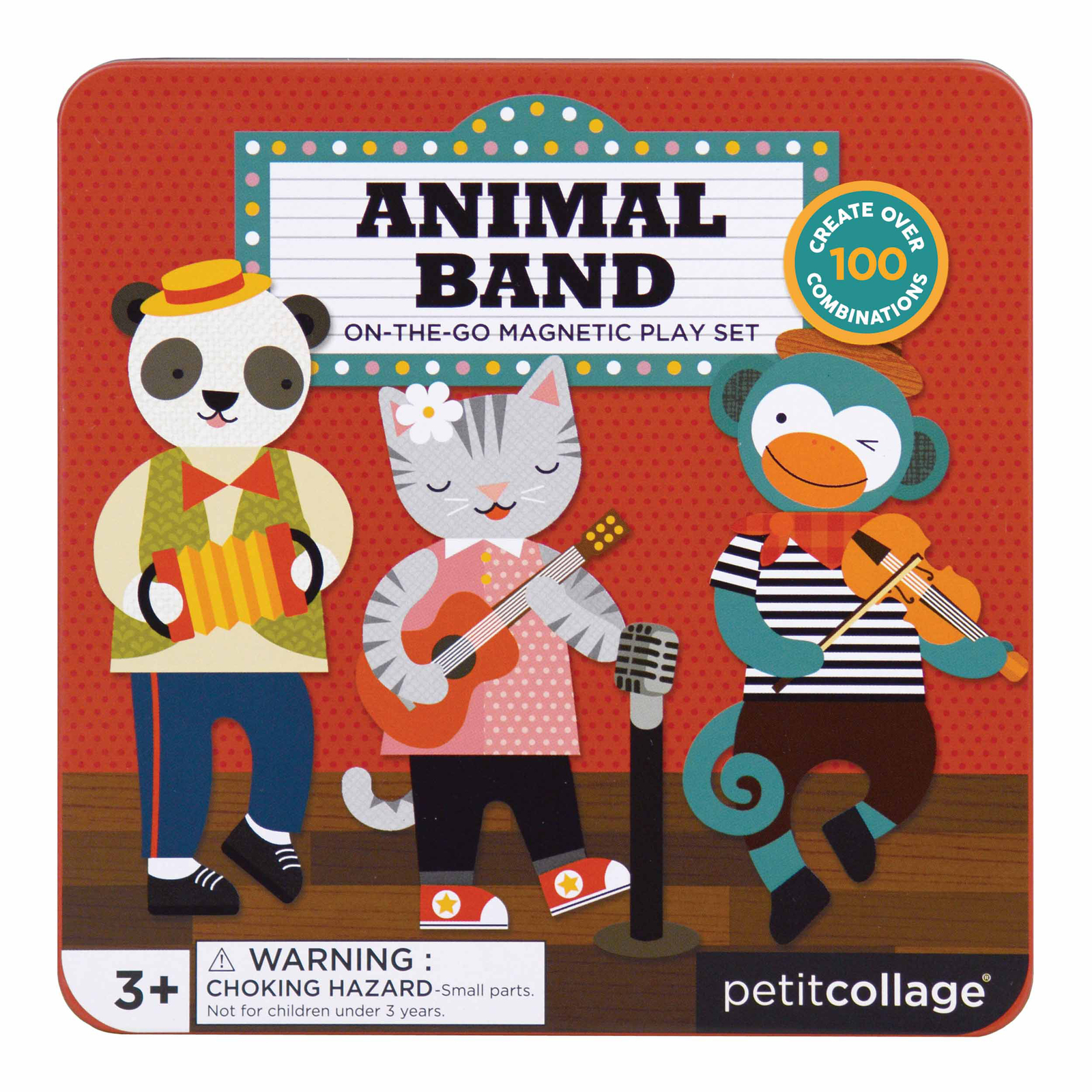 Petit Collage – Jeu Magnétique Vétérinaire – 2 Scènes, 29 Pièces – Boîte Portable – Dès 3 Ans – Sans Plastique