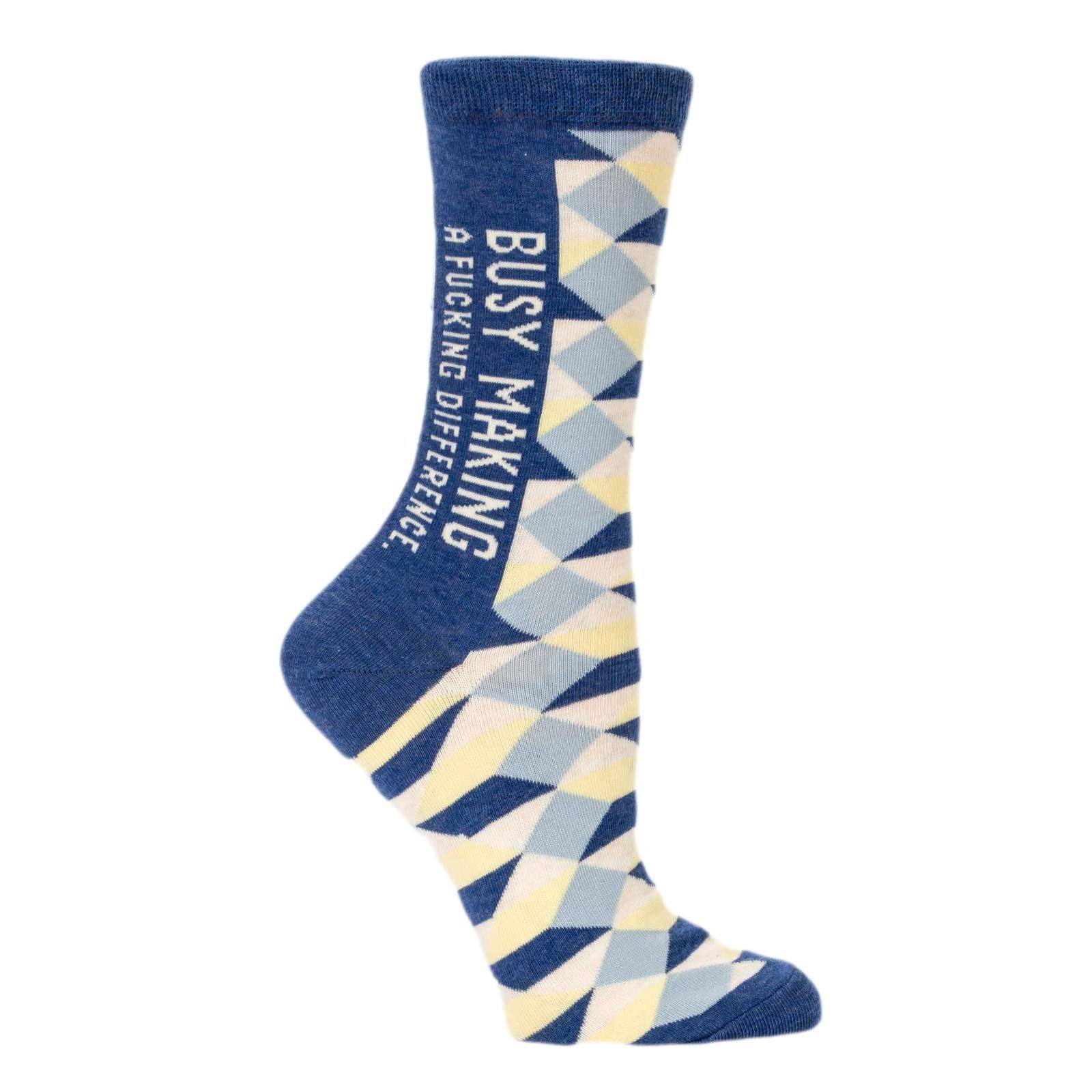 Blue Q Busy Making A Difference Women's Crew Socks