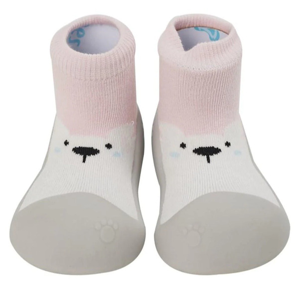 Big Toes Traditional Shoe White Bear Pink Medium