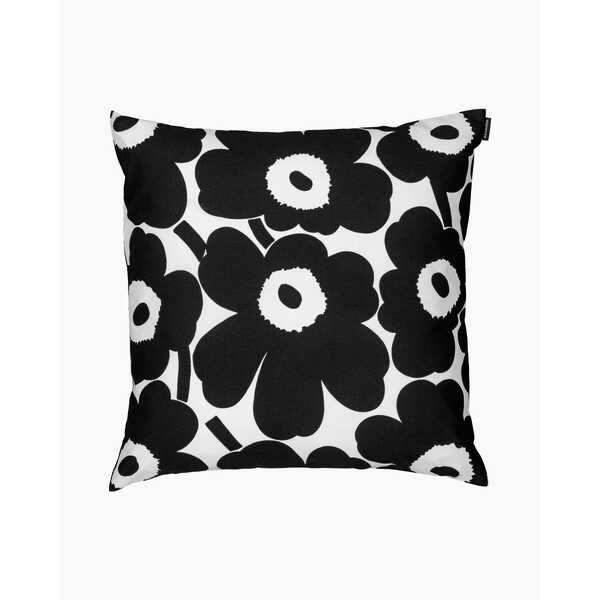 Marimekko Pieni Unikko Cushion Cover Black and White