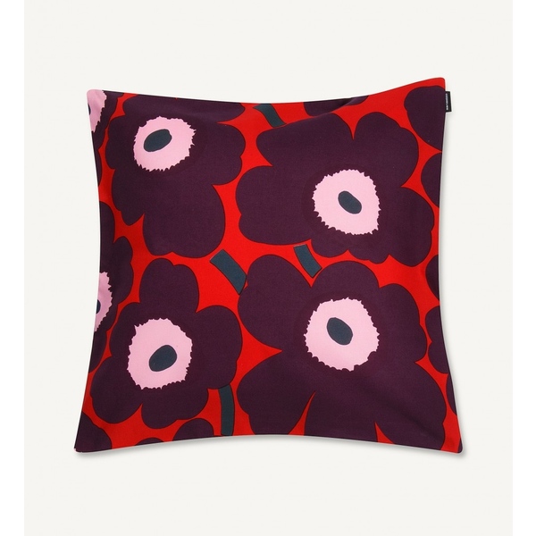 Marimekko Pieni Unikko Cushion Cover 45cm x 45cm Red/Violet/Pink
