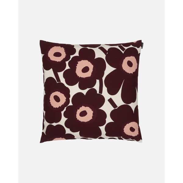 Marimekko Pieni Unikko Cushion Cover Wine/Cream/Pink 50cm x 50cm