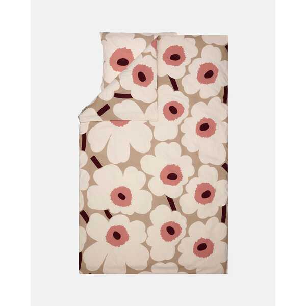 Marimekko Unikko Duvet Cover Beige/Pink/Cream 150cm x 210cm