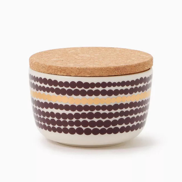 Marimekko Siirtolapuutarha Bowl with lid 2.5 DL Terra Red with Gold 