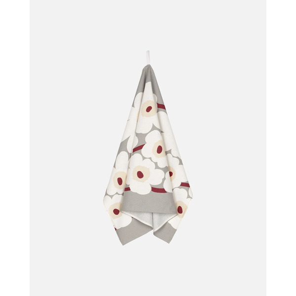 Marimekko Unikko Tea Towel 47cm x70cm (Taupe, Cream & Burgundy)