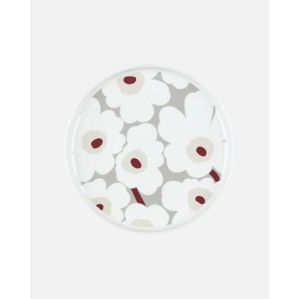 Marimekko Unikko Plate 25cm (Taupe, Cream & Burgundy)