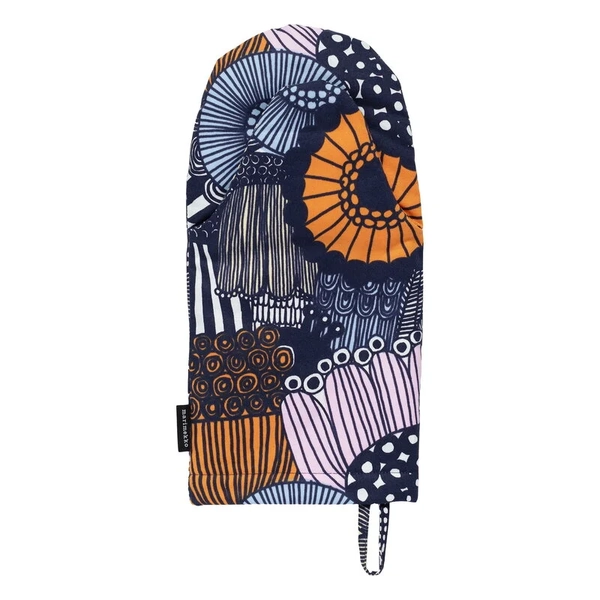 Marimekko Siirtolapuutarha Oven Mitten (White, Orange and Blue)