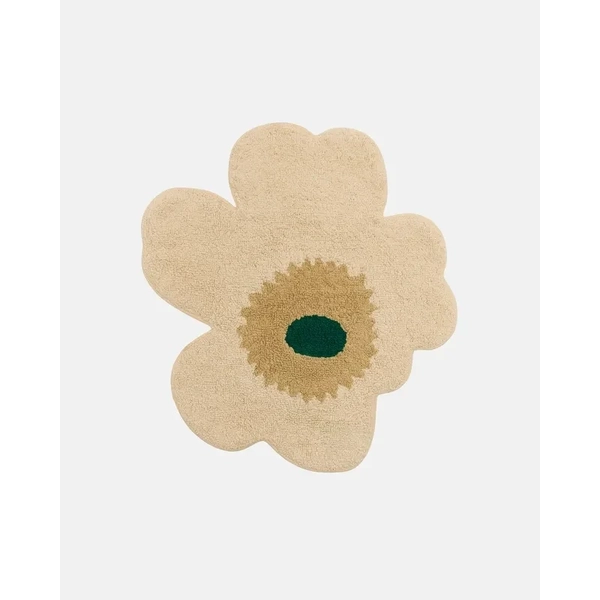 Marimekko Unikko Bathmat 73 x 74cm (hay, sand, emerald)