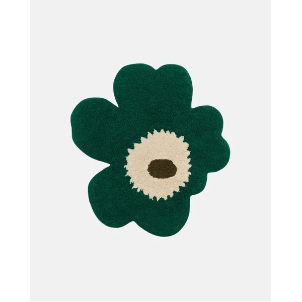 Marimekko Unikko Bathmat 73 x 74cm (emerald, off white, brown)