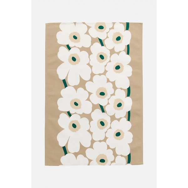 Marimekko Unikko Tea Towel 47 x 70cm (Beige, Sand, Green, White)