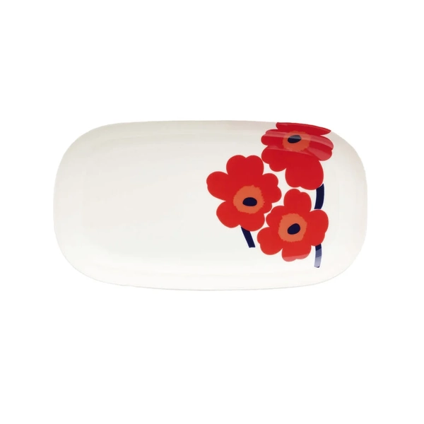 Marimekko Unikko Serving Plate (Red) 17 x 32cm