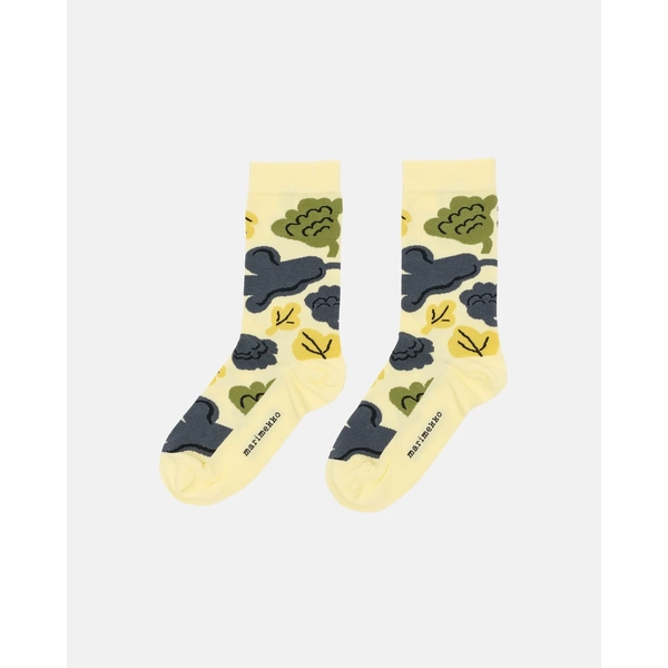 Marimekko Linjaus Kukasta Kukkaan Socks (Yellow, Green, Grey)
