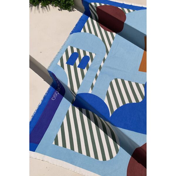 Mapoesie Bleu Beach Towel Carte Postale