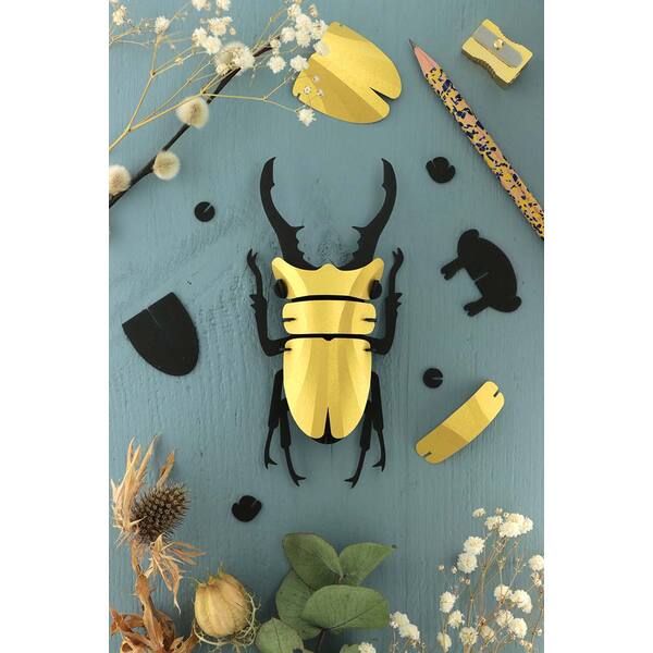 Assembli 3D Insect Stag Beetle Small - Satin Gold 