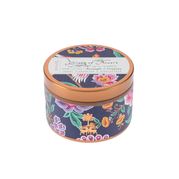 Library of Flowers - Navy Bird and Butterflies Candle Tin