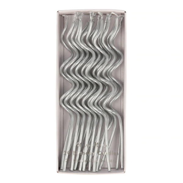 Meri Meri Silver Swirly Candles