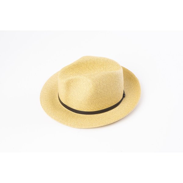 Borsalino Hat with Leather Strap Straw Size 56