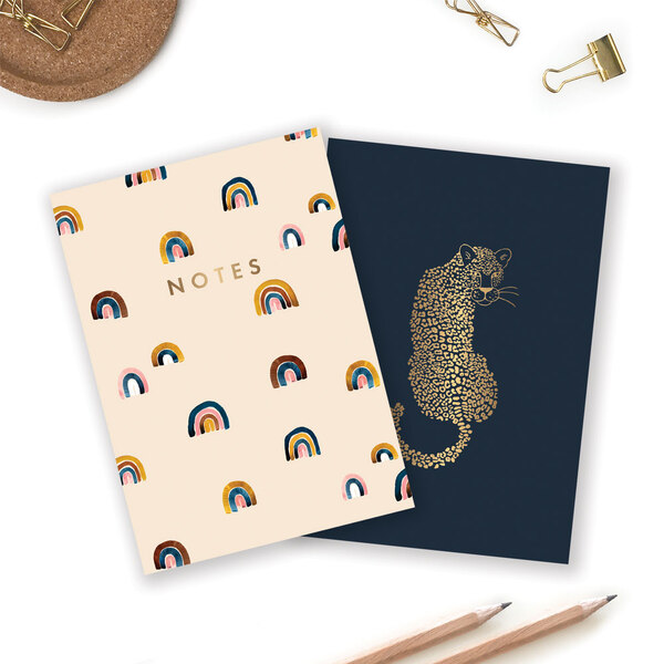 All The Ways To Say Duo A6 Notebook Leopard and Rainbows