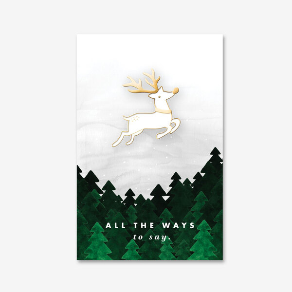 All The Ways To Say Christmas Deer Enamel Pin