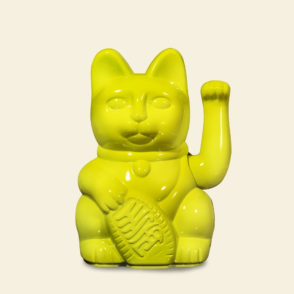 Lucky Cat Miami Nights Waving Cat- Glossy Yellow (Freedom)