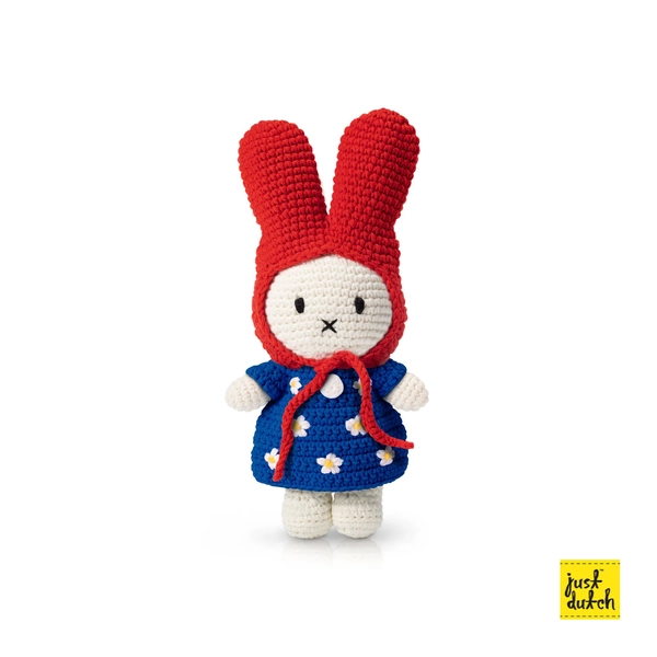 MIFFY Nijntje Handmade And Her Blue Tulip Dress and Red hat