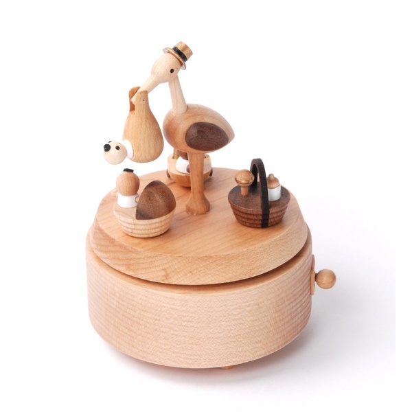 Wooderful Life Baby Stork Delivery Music Box