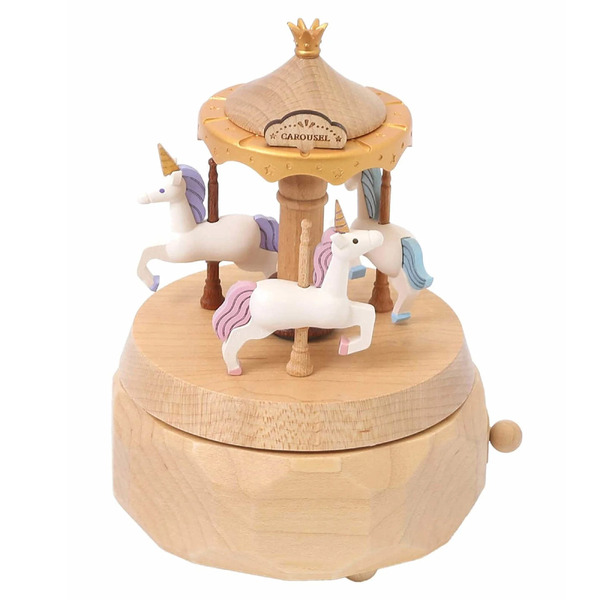 Wooderful Life *Exclusive* Unicorn Carousel Music Box (In Store Only)
