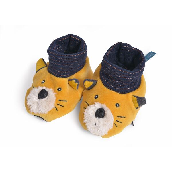 Moulin Roty Les Moustaches Lulu Yellow Slippers (0 to 6 months)
