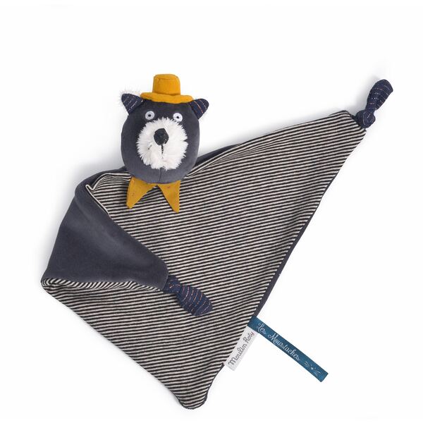 Moulin Roty Moustaches Alphonse Grey Cat Comforter