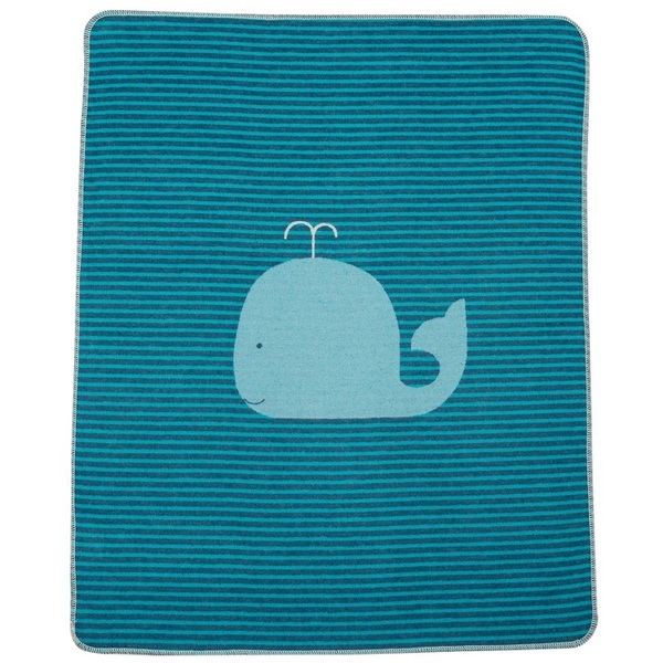 David Fussenegger Blue Strip Whale Juwel Bassinet Blanket