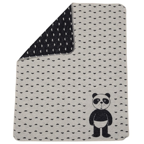 David Fusseneger Off White Panda Bear Blanket