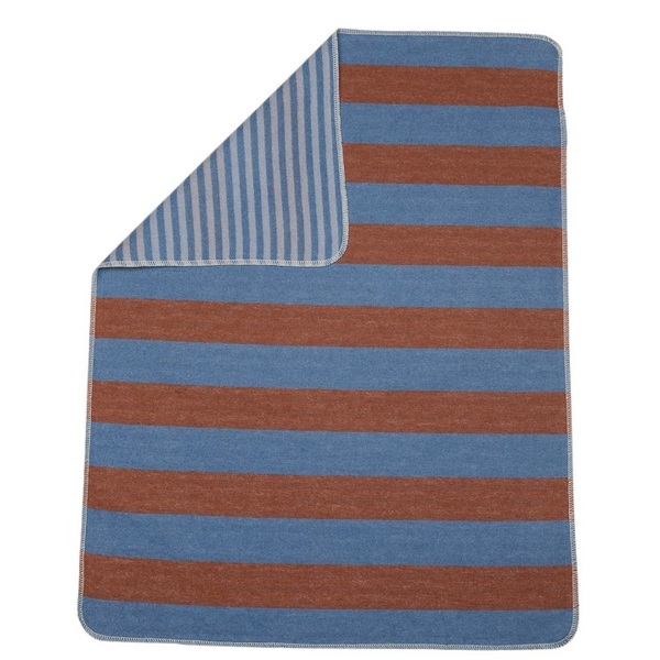 David Fussenegger Toffee Stripe & Solid Juwel Bassinet Blanket