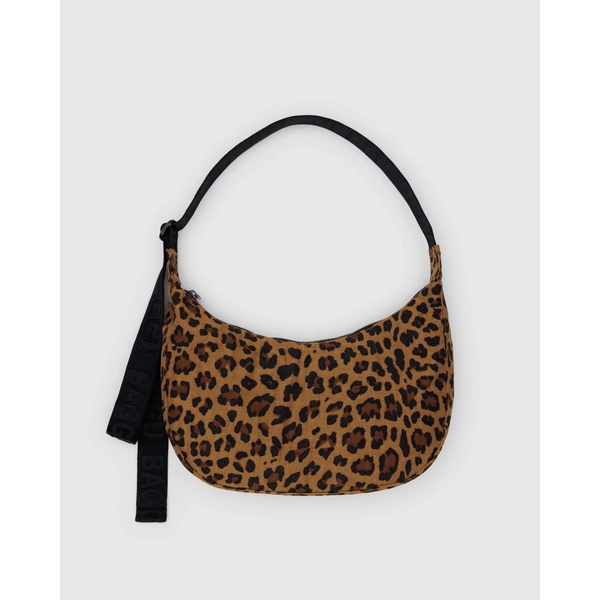 Baggu Medium Nylon Crescent Bag- Leopard
