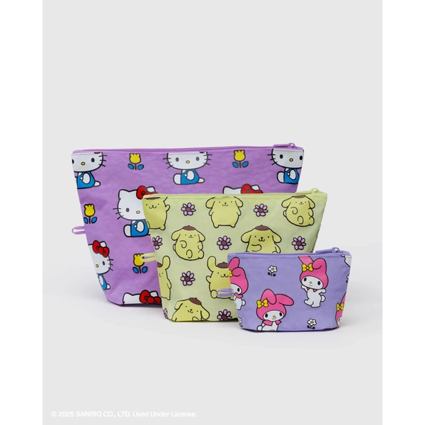 Baggu Go Pouch Set- Hello Kitty And Friends Florals