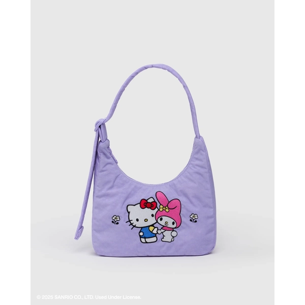 Baggu Mini Nylon Shoulder Bag- Embroidered Hello Kitty & My Melody