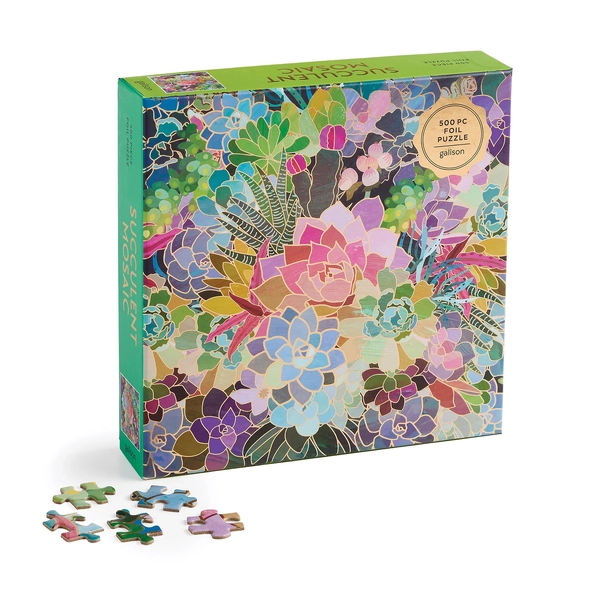 Galison Succulent Mosaic Foil Puzzle 500pcs Multi-Coloured