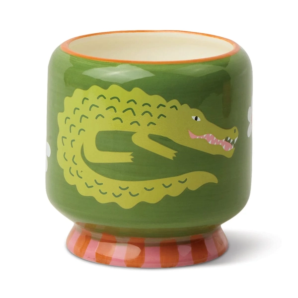 Paddywax Adopo Crocodile Ceramic Candle Prickly Pear