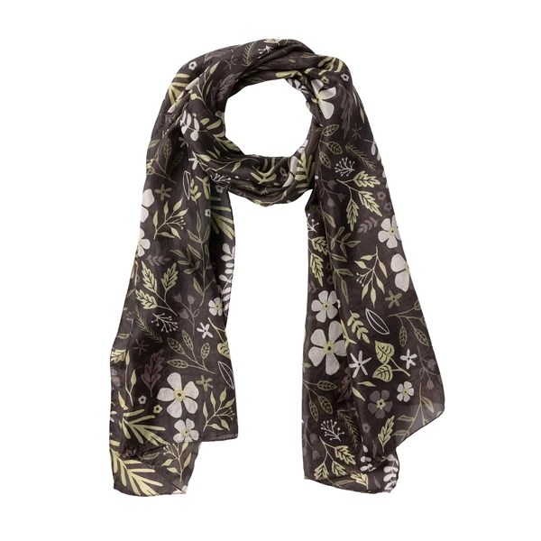Indus Australian Garden Chocolate Silk Scarf