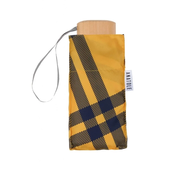 ANATOLE Micro-umbrella 'Finsbury' Yellow Tweed Gingham