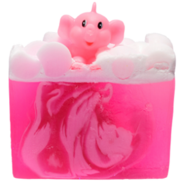 Bomb Cosmetics Soap Slice with Toy Pink Elephants and Lemonade