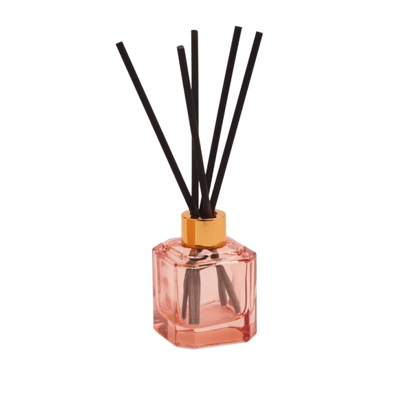 Paddywax Botanica 2.88oz / 85.17ml Pink Glass Diffuser - Saffron Rose