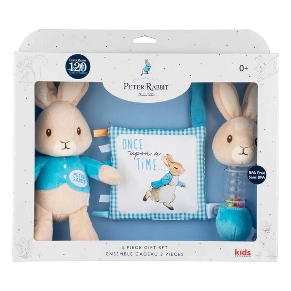 Peter Rabbit Gift Set Plush, Activity Square and Rattle