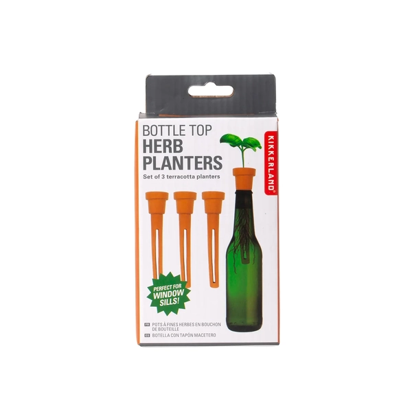 Kikkerland Bottle Top Herb Planters Set of 3