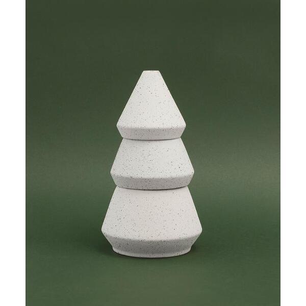Paddywax Cypress and Fir Large 16.oz White Speckle Tree Stack candle