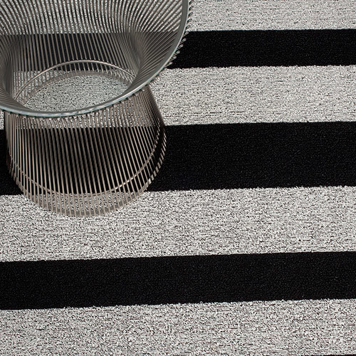 Chilewich Door Mat -  Bold Stripe Black and White 46 x 71cm