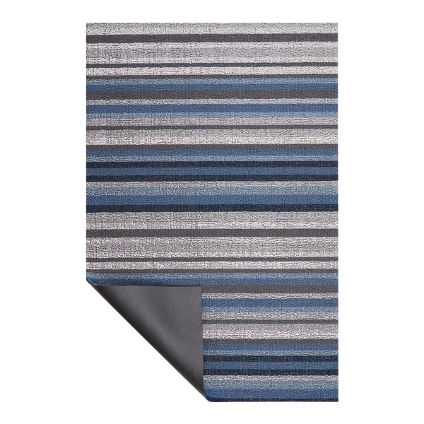 Chilewich Shag Utility Mat Horizon Stripe Deep Sea 61 x 91cm
